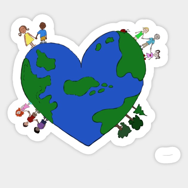 Love the world. Love each other. Sticker by bowserbunch